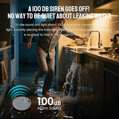 VOCA Wireless Water Leak Detector, 100dB Alarm Sound, Leak and Drip Alert, Wireless Water Leakage Monitoring and Alarm for Home