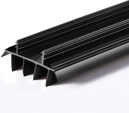 Pushglossy 1 Pcs Replacement Door Bottom with Vinyl Fins 36" Long 1 3/4" Wide Threshold Seal Bottom of Door Weatherstrip Kerf Weather Stripping for 7/8" Between Barbs (White)
