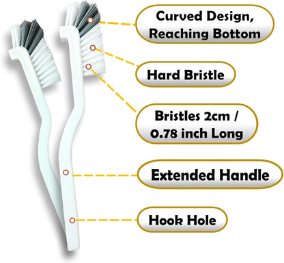 Betanull Crevice Cleaning Brush Set, Multi-Purpose Hard Bristle Brushes for Deep Cleaning Kitchen, Bathroom, Grout, Sink, Cup, Teapot, Bottle, Blender, Corners, Tight Spaces & More