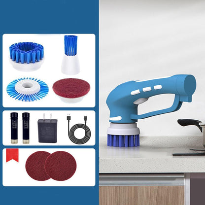 Cordless Electric Spin Scrubber with 6 Brush Heads & 2 Rechargeable Batteries, Power Scrubber for Shower Tile Grout Tub Bathroom Cleaning, IPX7 Waterproof Handheld Scrubber