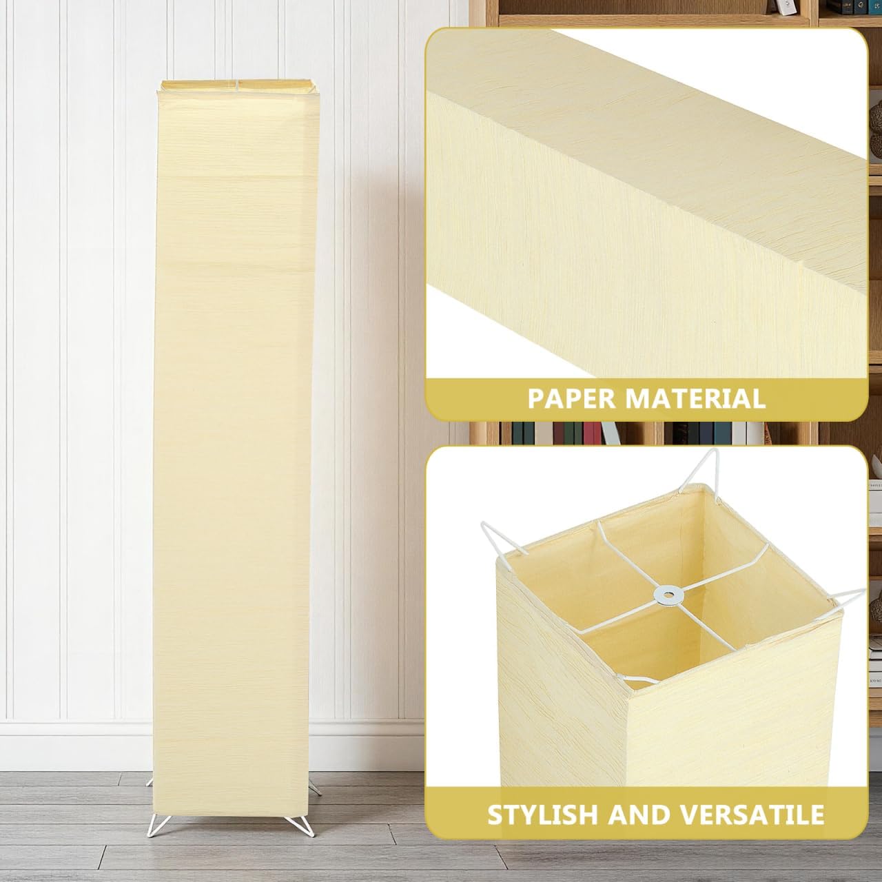 VICASKY Japanese Paper Floor Lamp Shade Replacement, Foldable Standing Lampshade Cover Paper Floor Light Cover Accessories for Living Room Office Home Hotel Bedside