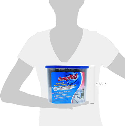 DampRid Fragrance Free Disposable Moisture Absorber with Activated Charcoal, 18 oz., 3 Pack, Moisture Absorber & Odor Remover, Lasts Up To 60 Days, No Electricity Required