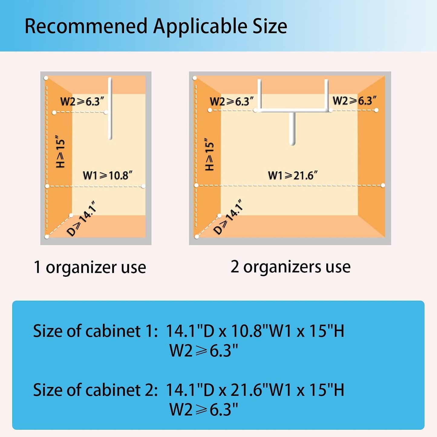 TATAANTY Under Sink Organizer, L-Shaped Metal 2-Tier Double Pull-Out Drawer for Kitchen & Bathroom Cabinets, Adjustable Height Storage - 50lbs Heavy Duty Waterproof 2PCS Height Adjustable