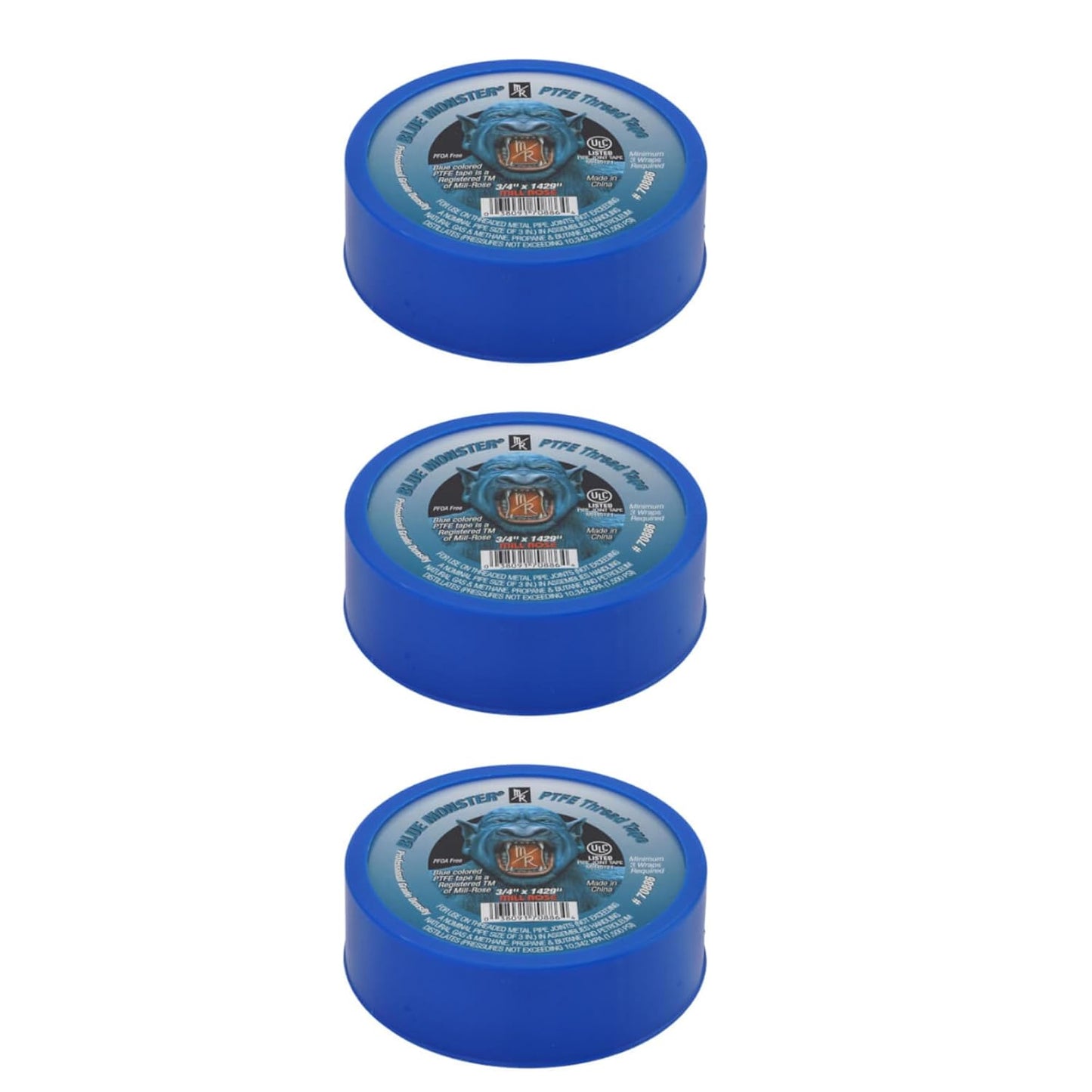Heavy-Duty Thread Seal Tape, 3/4" x 119 FT PTFE, 3-Pack – Professional Grade Plumber’s Tape for Leak-Proof Pipe Sealing – Gas, Water, Air & Oil Line Compatible, Non-Toxic, Non-Hardening