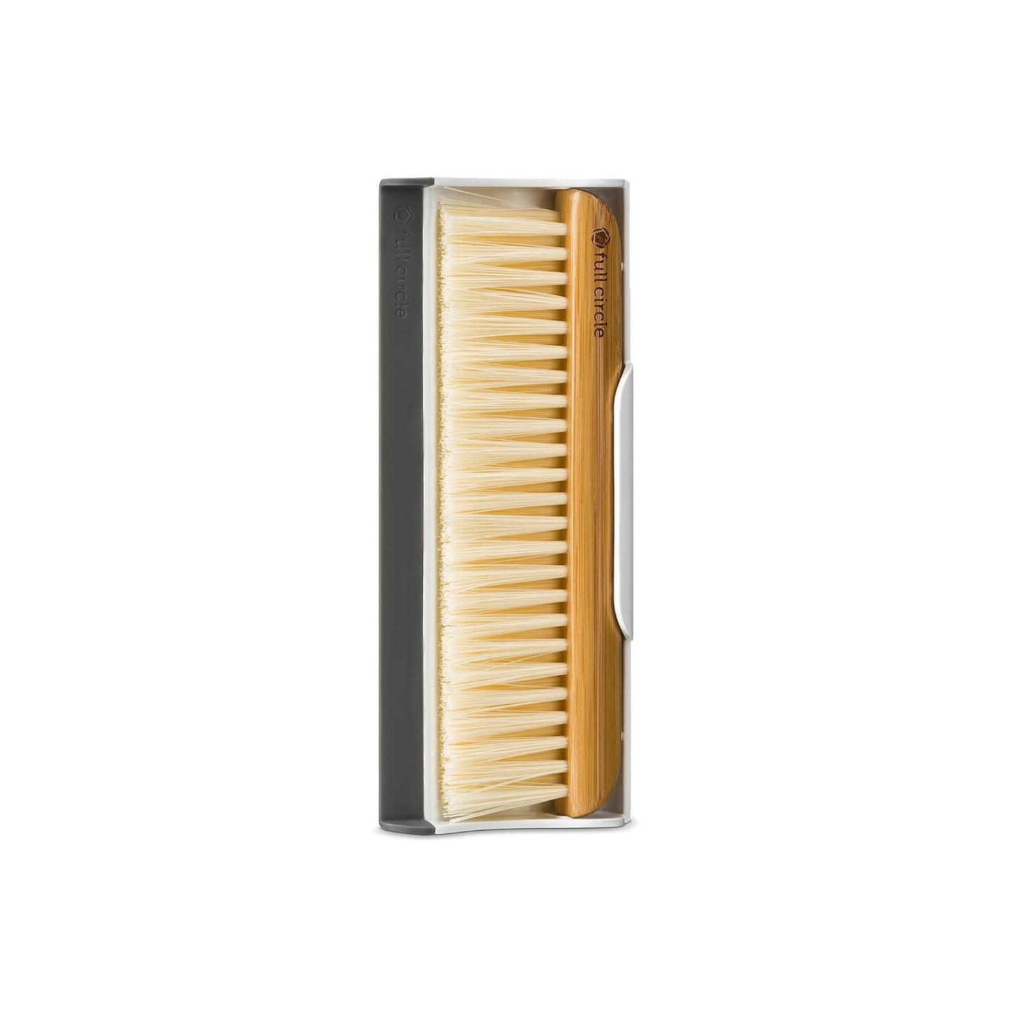 Full Circle Counter Clearer Sweep & Squeegee Tool, Countertop Sweep and Squeegee, Mini Portable Brush, Compact Storage, Sustainable Bamboo Handle
