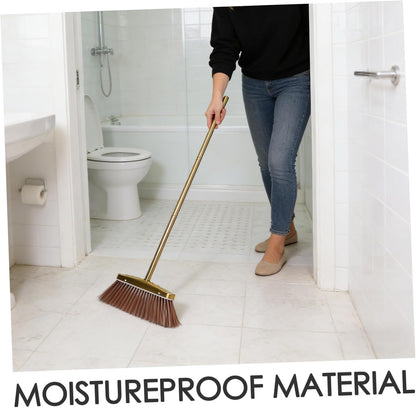 Heavy Duty Stainless Steel Broom with Removable Handle, Thick Bristle Hand Sweeper for Indoor and Outdoor Leaf Cleaning, Weather-Resistant Floor Broom for Home and Patio Use