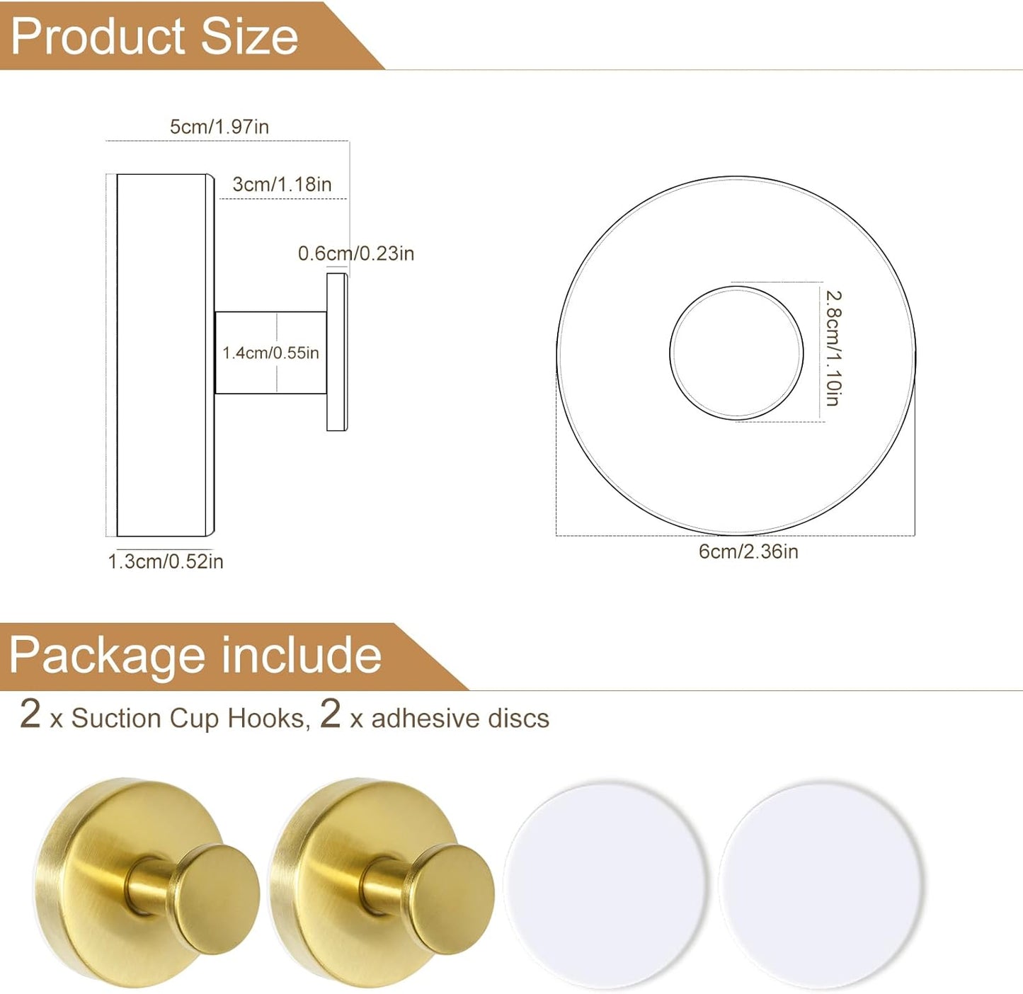 ZESLMG Adhesive Hooks for Shower, Black Self Sticky Hooks for Glass Window Kitchen Wall, Removable Bath Robe Loofah Door Wreath Coat Towel Hook No Damage for Hanging, 2 Pack