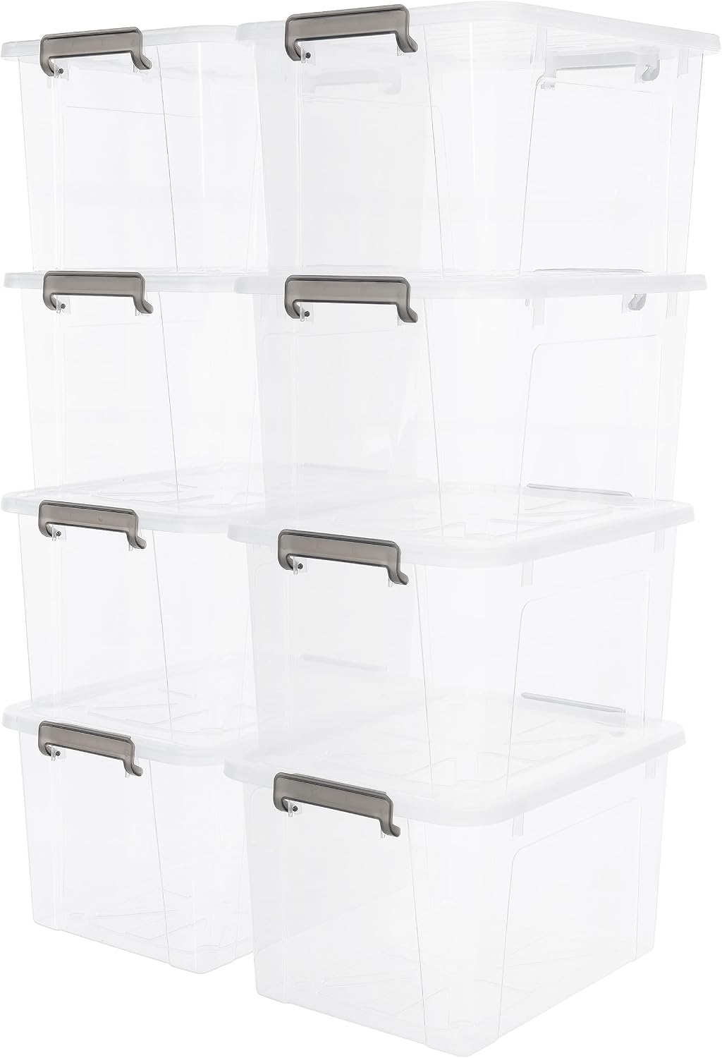 Citylife 57 QT Plastic Storage Bins with Double-Opening Lids, Storage Containers for Organizing, Large Clear Storage Box for Closet, Blankets, 2 Packs