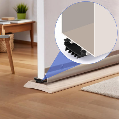 Nuanchu 1 Pcs 48 Inch Hardware U Shaped Rubber Door Bottom Sweep Weather Stripping Seal for Exterior/Front Doors Weatherproof & Noise Reducing Includes Rubber Door Seal Bottom Only (Black)
