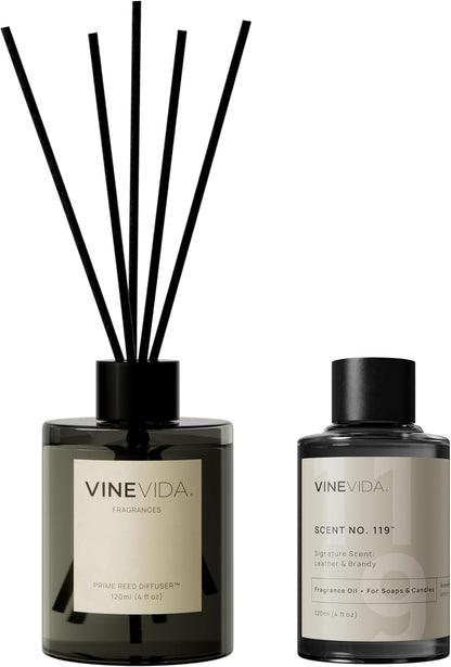 VINEVIDA | White Tea & Sage | Reed Diffuser for Home & Bathroom | Long-Lasting Scent Sticks Set | Oil Stick Diffuser | Bathroom Scent