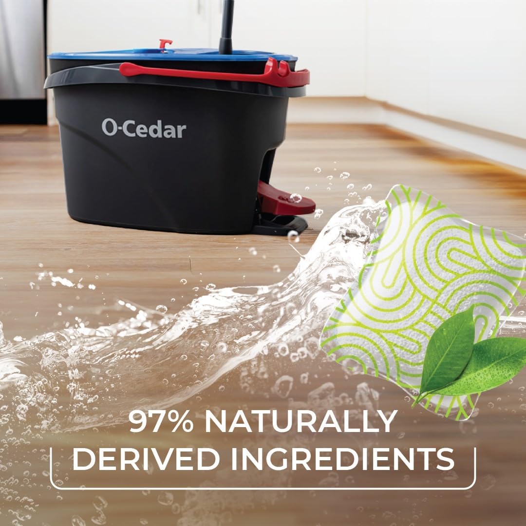 O-Cedar EasyWring RinseClean Microfiber Spin Mop & Bucket Floor Cleaning System with Lavender Pac (Variety Pack)