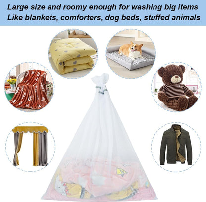 Vivifying Extra Large Mesh Laundry Bag, 2 Pack XXL Oversize Honeycomb Mesh Wash Bags for Washing Machine, Coats, Stuffed Toys, Blanket, Bedding, Sweater, Delicates Clothes (27 x 35 Inches)
