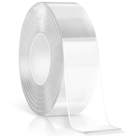 FlyCoco Double Sided Tape Heavy Duty Removable Wall Tape, Multipurpose Strong Clear & Tough Nano Mounting Adhesive for Home Office Wall Decor, Poster Hanging, DIY Projects, Carpet, Automotive Trim