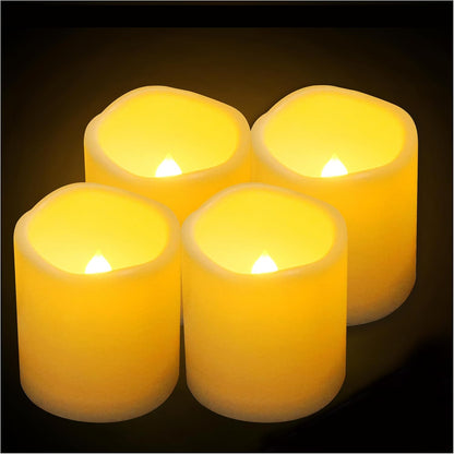 Outdoor Waterproof Battery Operated Flameless LED Pillar Candles with Remote Timer Flickering Electric Plastic Resin Decorative Lights for Xmas Christmas Wedding Party Decorations Gifts Supplies 3 PCS