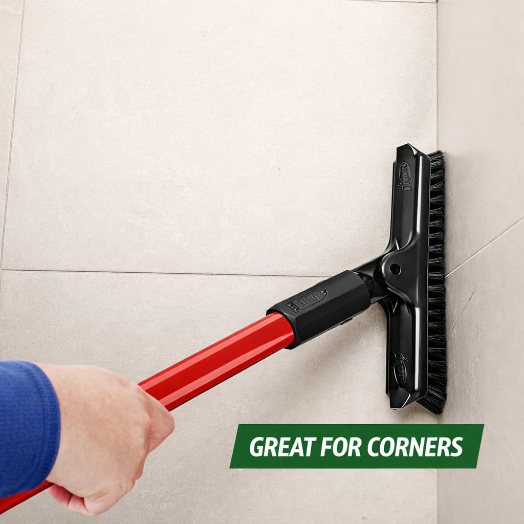 LIBMAN Swivel Grout Brush Replacement Heads - Heavy Duty Grout Scrub Brush - Shower Tile Scrubber with V-Shaped Stiff Bristles for Crevice Cleaning, Corners, Baseboards