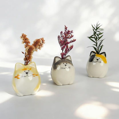 MOUGIGI Cute Blue House Ceramic Bud Vase Set of 3 - Handmade Miniature Vase with Star Roof for Dried Flowers, Chic Japandi Style Decor for Entryway, Dining,Coffee Table - Ideal Small Gift for Home