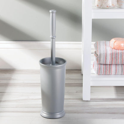 mDesign Metal Freestanding Slim Toilet Bowl Brush and Holder