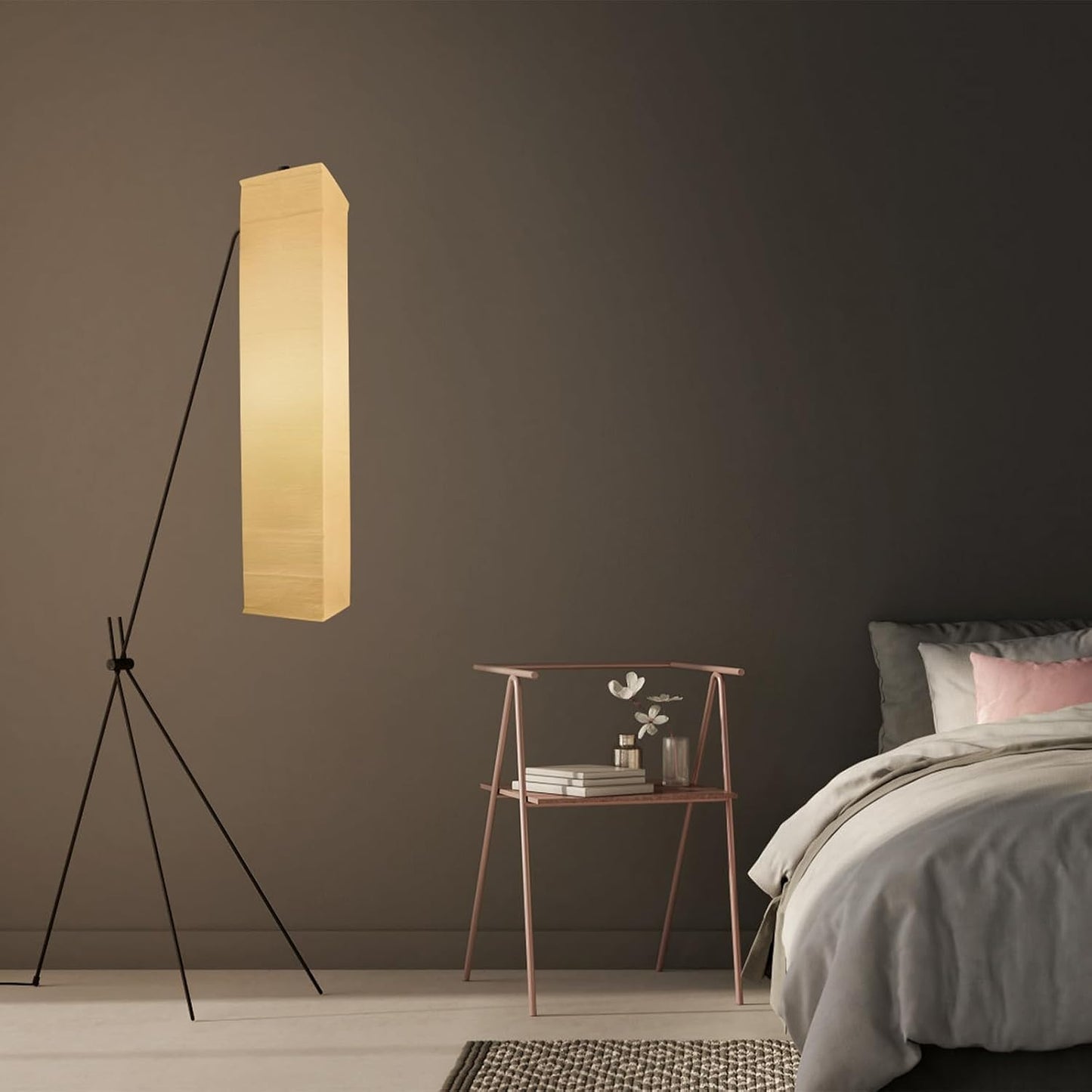 Rice Japanese Paper Lamp Shade, Replacement Foldable Paper Lampshade for Living Room Bedroom