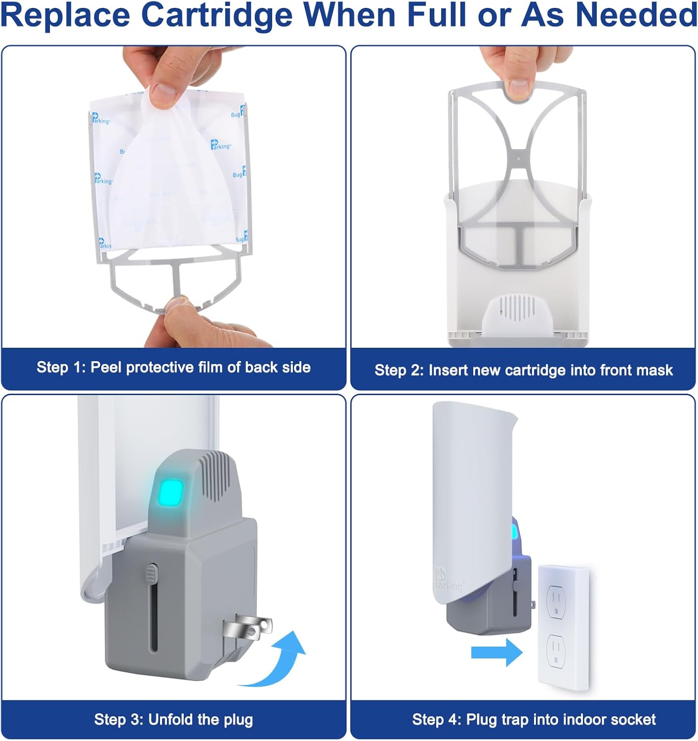 Flying Insect Trap, Plug-in UV Light for Gnats, Fruit Flies and Houseflies, Silent Sticky Catcher for Indoor Use, 1 Device & 3 Refills