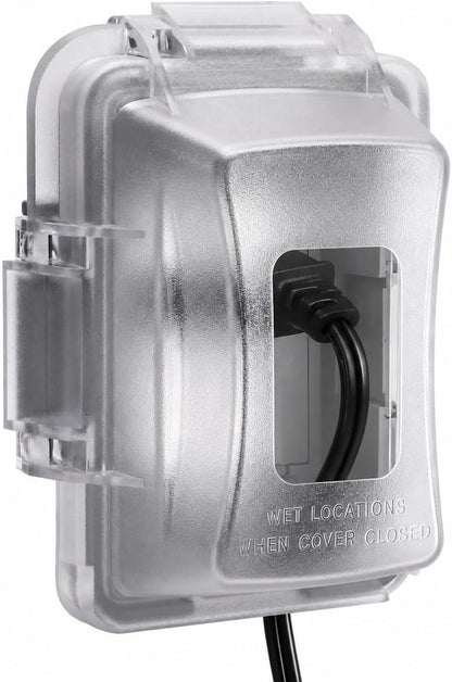XNHTAI 1-Gang In-Use Weatherproof Outlet Cover, Outdoor Electrical Protective Cover, Horizontal or Vertical Use, Fits Decorator, Duplex Outlet and Toggle Switch, Clear