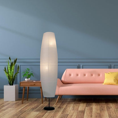 Lurrose Paper Floor Lamp Shade Contemporary Floor Lamps Japanese Style Standing Lamps Shade for Bedside Floor Lamp Living Room White