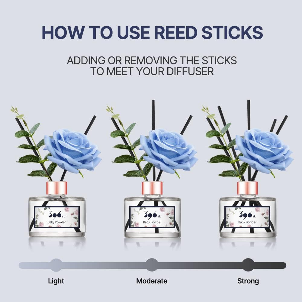 396 st. Rose Flower Reed Diffuser, Vanilla Lavender, 200ml(6.7oz) / Reed Diffuser Sets, Home Fragrance, Scented Oils, Home & Bathroom Décor