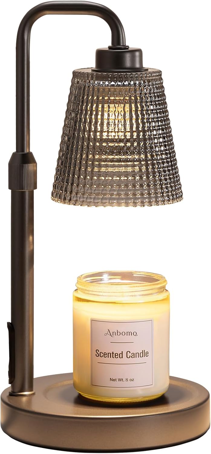 Candle Warmer Lamp with Timer Dimmable, Wax Warmer for Scented Jar Candles, Adjustable Height Candle Lamp for Home Decor, Birthday Gifts for Women Mom House Warming Gifts, Matte Black