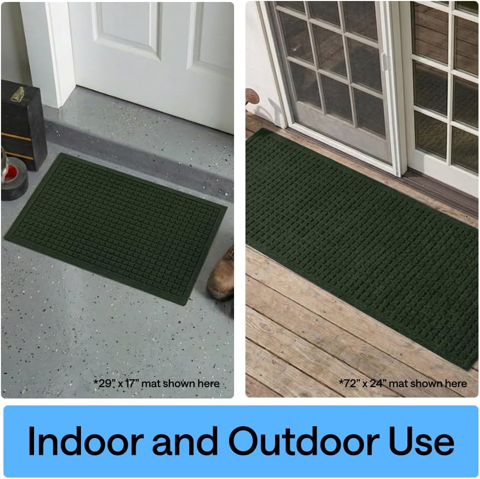 GORILLA GRIP® Ultra Absorbent Front Door Mat Outside Entrance, Traps Dirt and Moisture, HydroABSORB Indoor Outdoor Doormat Holds Up to 1.7 Cups Water, Stain and Fade Resistant Welcome Mat, 29x17 Black