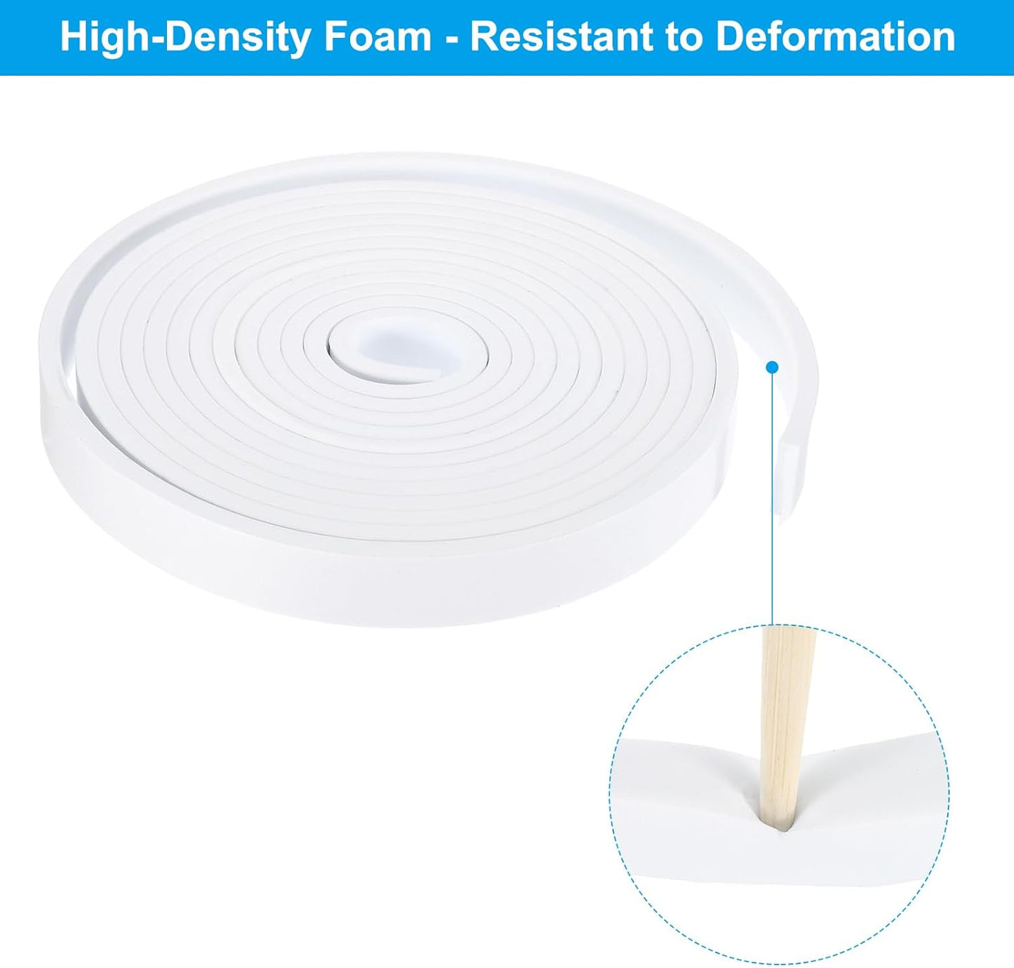 PATIKIL Weather Stripping Door Seal Strip, 3/8 Inch x 1/4 Inch x 32 Ft Self Adhesive Soundproof High Density Foam Tape Insulation for Door Window Air Conditioning, White - Colors B