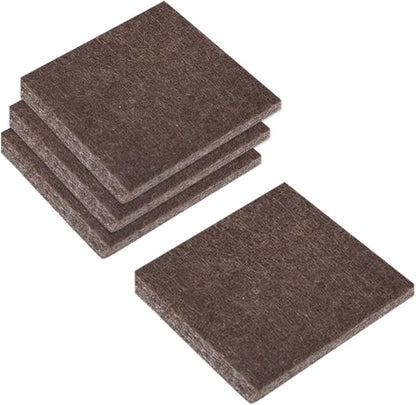 uxcell Felt Furniture Pads, 1.5-inch x 1-inch Self Adhesive Cuttable Anti Scratch Square Floor Protectors for Furniture Legs Hardwood Floor, Brown 16Pcs