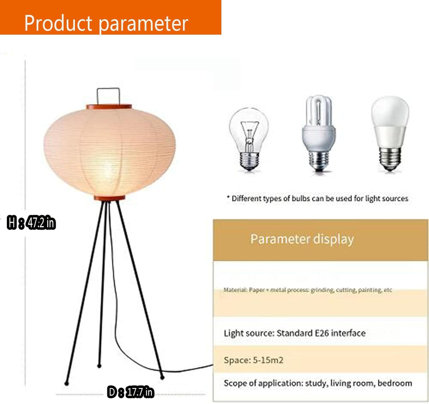 Japanese Paper Floor Lamp,Handmade Body Rice Paper Lantern Floor Lamp,with Chrome Nightstand Desk Lamp,Dimmable LED Rice Paper lamp with Foot Switch White Tall Standing Lamp Home Decor
