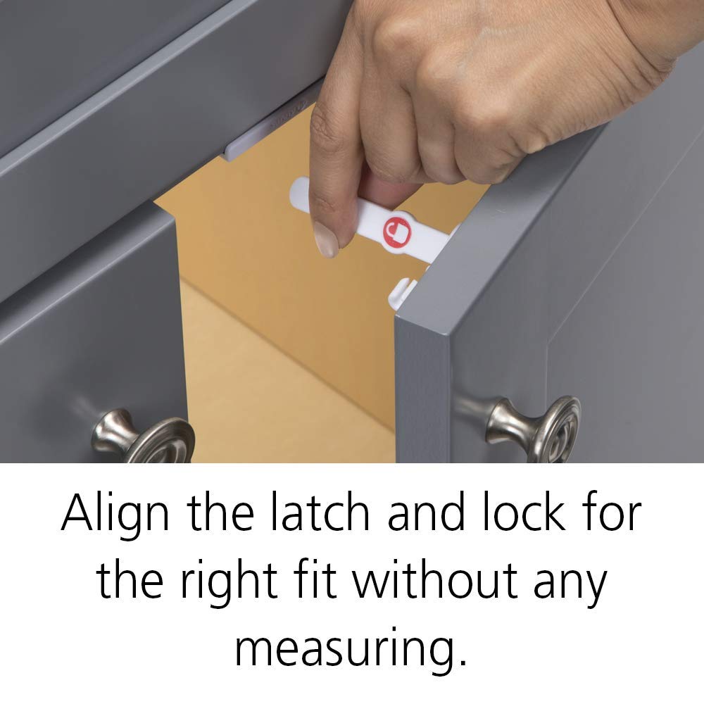 Safety 1st Adhesive Cabinet 8 Piece Latch, White