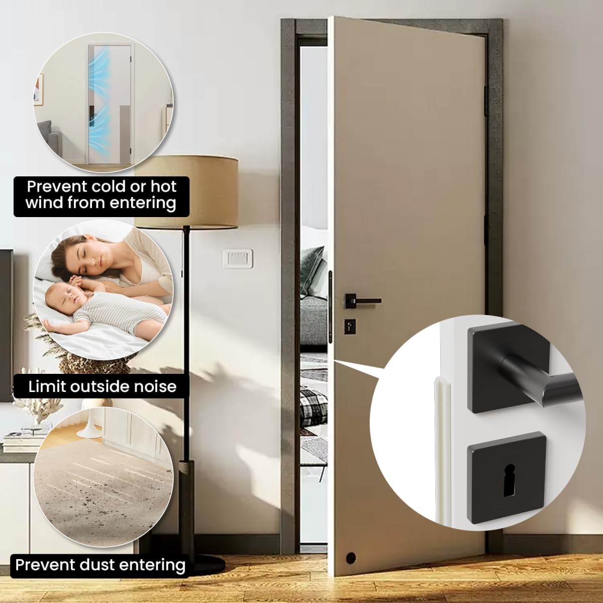V Shape Thin Foam Weather Stripping Door Frame Seal Strip 19.7FT White, Draft Stopper, Insulation Winter, Weatherstripping, Gap Sealing, Soundproofing, Self-Adhesive Used for Exterior Front Door Side