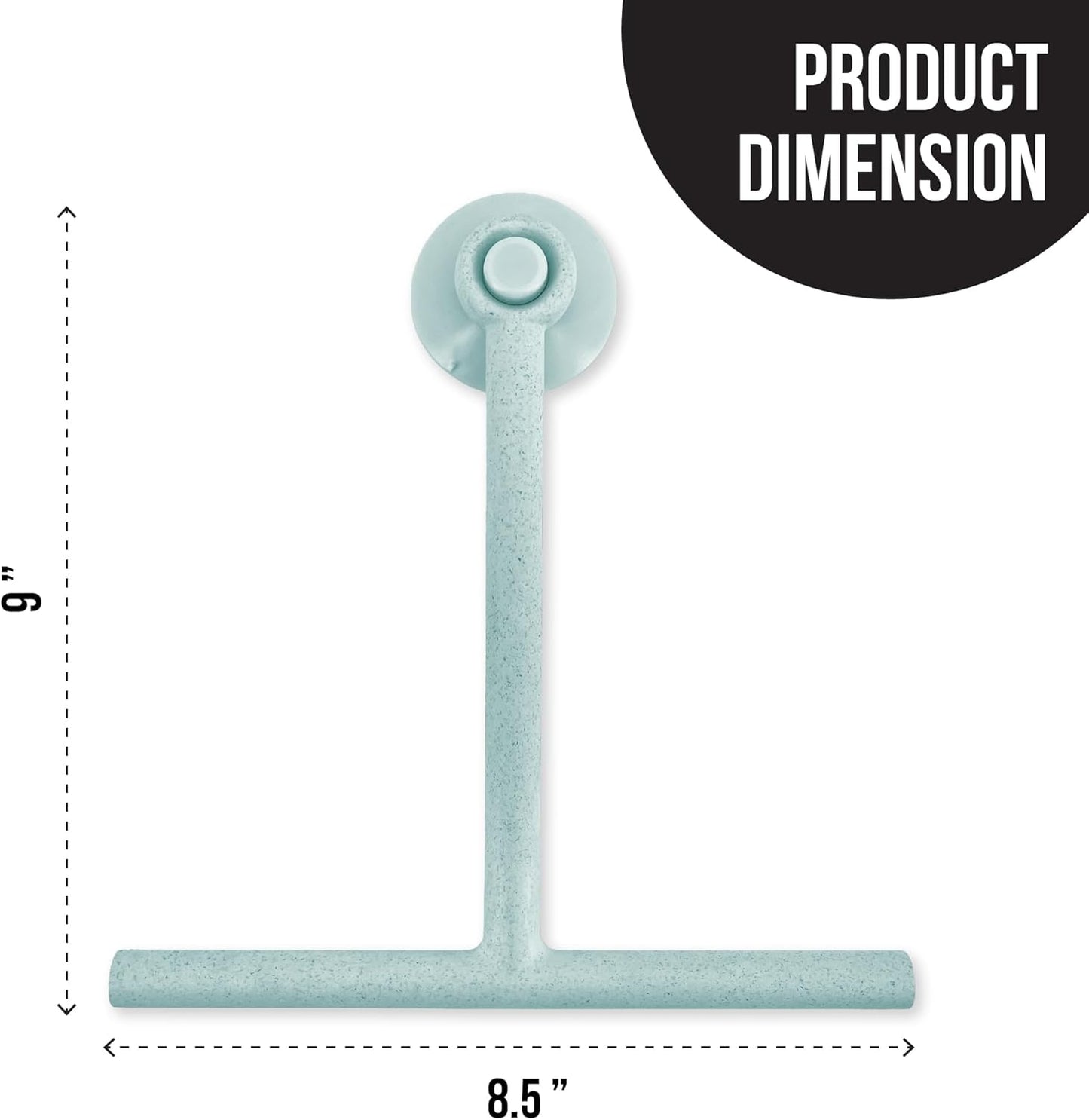 Splash Home Shower Squeegee for Glass Doors - Black Bathroom Squeegee with Suction Hook, Glass Shower Door Squeegee for Streak-Free Cleaning, Shower Wiper for Glass Doors and Tiles, 8.5" Wide Blade