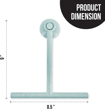 Splash Home Shower Squeegee for Glass Doors - Black Bathroom Squeegee with Suction Hook, Glass Shower Door Squeegee for Streak-Free Cleaning, Shower Wiper for Glass Doors and Tiles, 8.5" Wide Blade