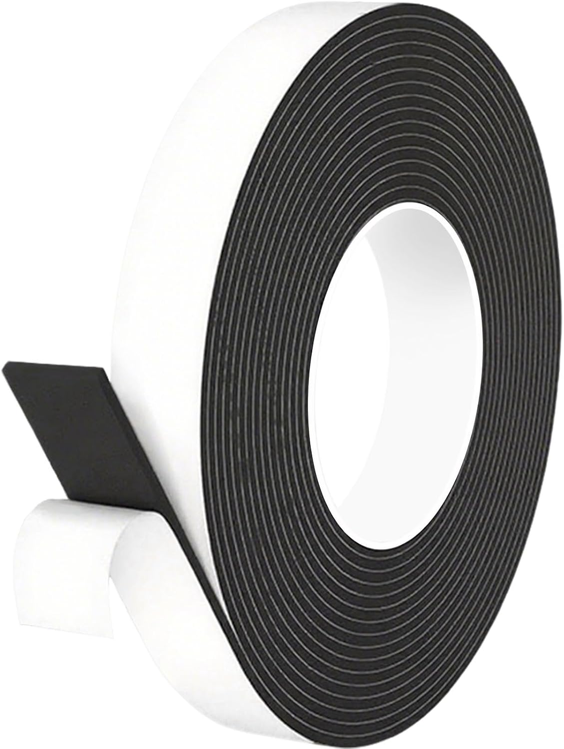 Foam Weather Stripping Door Seal,1 Inch W x 1/17 Inch T x 33 Feet White Window Sealing Tape，Single-Sided Self-Adhesive Insulation Sealing Strip