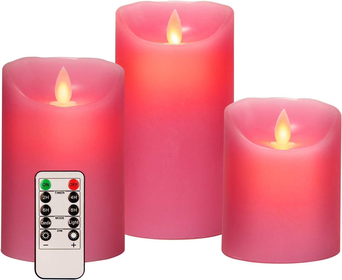 AKU TONPA Flameless Candles Battery Operated Pillar Real Wax Flickering Electric LED Candle Gift Sets with Remote Control Cycling 24 Hours Timer, Pack of 6 (3" D x 4" H, Ivory)