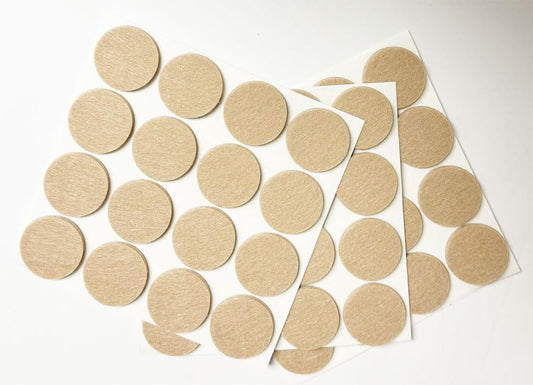 48 Pcs Self Adhesive 1" Round Felt Furniture Pads (White, 1")