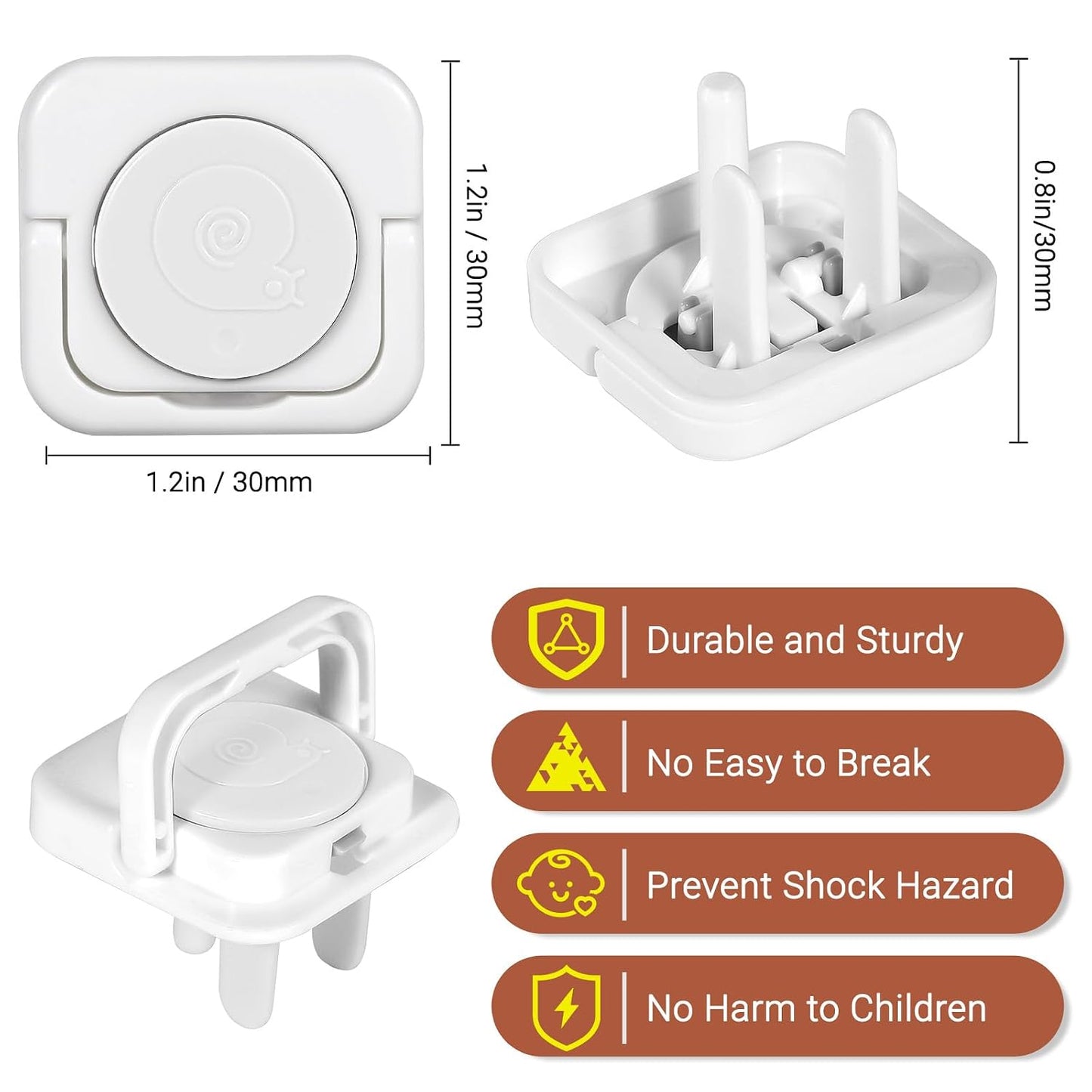 Outlet Covers Baby Proofing, 40 Pack Child Proof Plug Socket Covers Electric Plug Protectors Safety Caps to Prevent Power Shock, for US 3-Prong, White