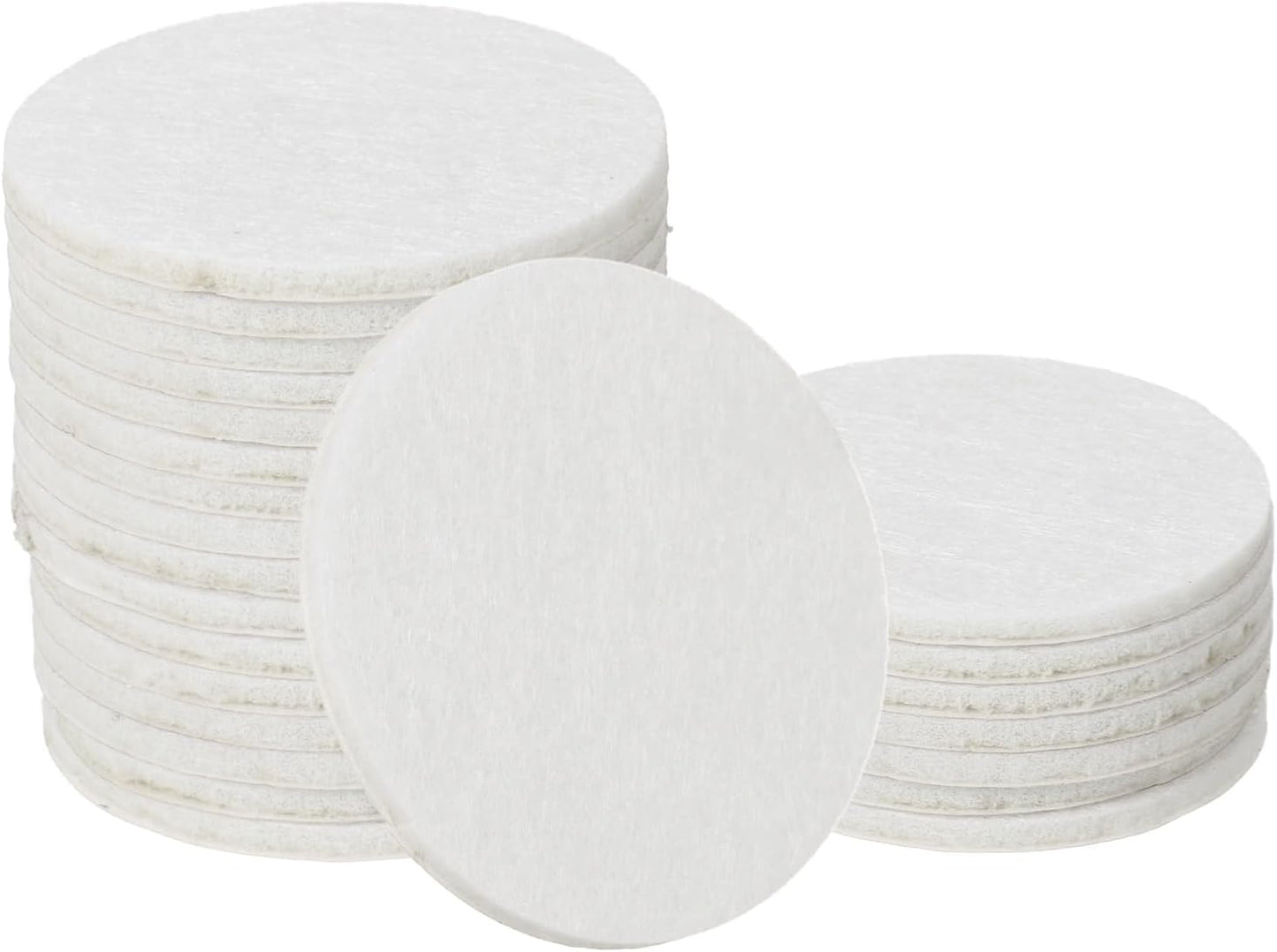 uxcell 32Pcs Non Slip Furniture Pads, 3" Round Self Adhesive Felt Bumpers Noise Reducing Furniture Feet Floor Protector for Chairs Tables Furniture Legs (White 0.2" Thick) - Colors A