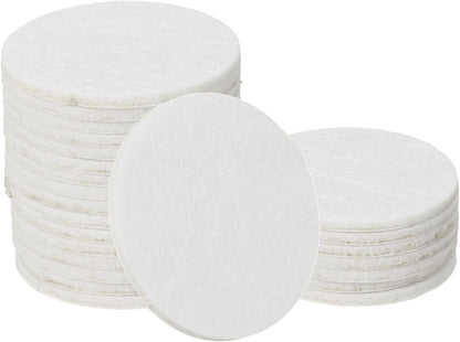 uxcell 32Pcs Non Slip Furniture Pads, 3" Round Self Adhesive Felt Bumpers Noise Reducing Furniture Feet Floor Protector for Chairs Tables Furniture Legs (White 0.2" Thick) - Colors A