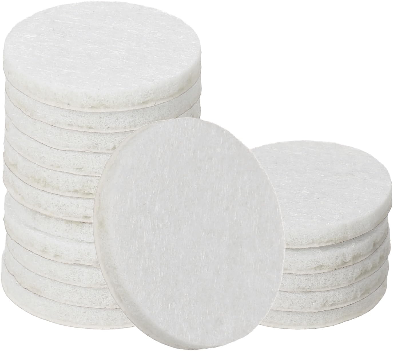 uxcell 32Pcs Non Slip Furniture Pads, 3" Round Self Adhesive Felt Bumpers Noise Reducing Furniture Feet Floor Protector for Chairs Tables Furniture Legs (White 0.2" Thick) - Colors A