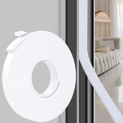 Weather Stripping Door Seal White,1/2Inch Wide X 1/4 Inch Thick,Air Conditioner Window Seal,Self Adhesive Foam Tape High Density Foam Sealing Strip,Soundproof Foam Tape Roll,Total 16.4 Feet Long
