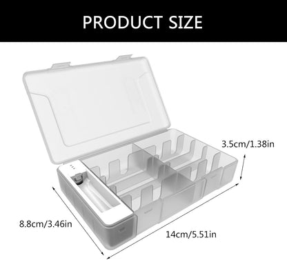 Versatility Battery Box with Tester Secures Organizers for Double/Trible A Battery Storage Case Camping Battery Box