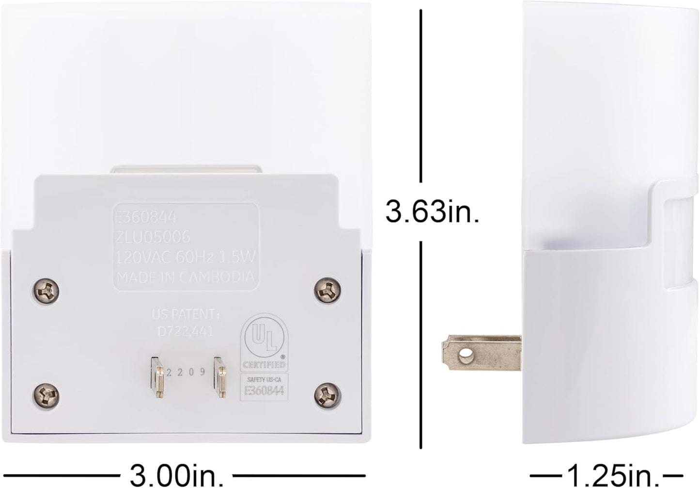 GE LED Motion Sensor Night Light, Plug into wall, 40 Lumens, Soft White, UL-Certified, Energy Efficient, Ideal Nightlight for Bedroom, Bathroom, Kitchen, Hallway, 46632, White, 2 Pack