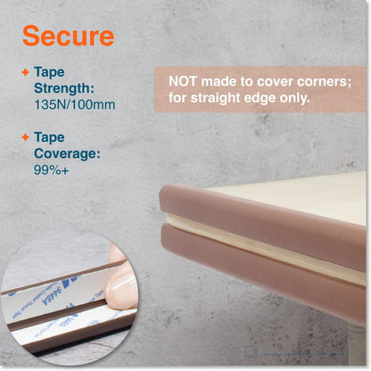 Roving Cove HeftyFit Edge Protector for Baby Proofing (6ft Large Edge Only), Heavy-Duty Soft Furniture Edge Bumper Guards, Desk Edge Cushion, Wall Corner Covers, 3M Adhesive, Oyster White (Off White)