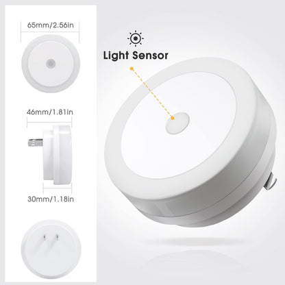 Briignite Motion Sensor Night Light, [2 Pack] Night Lights Plug into Wall, Auto On/Off Motion Activation Nightlight, Energy-Saving 0.6W LED, Daylight White, Ideal for Kids, Bedroom, Bathroom