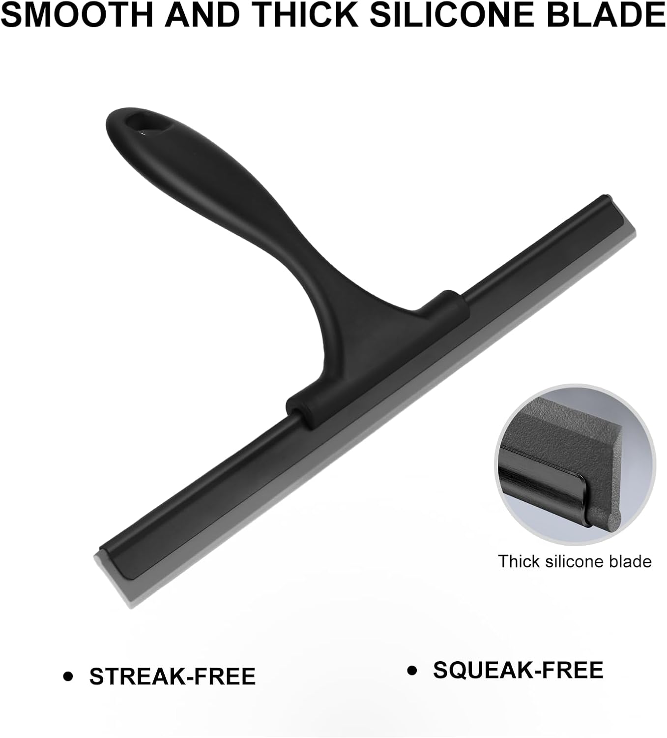 SetSail Squeegee for Shower Glass Door Stainless Steel Shower Squeegee for Glass Doors All-Purpose Window Squeegee for Tile Shower Walls, Sink, Mirror, Bathroom, Car Window Cleaning 10 Inches