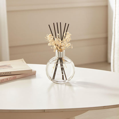 Flower Reed Diffuser Set 5.07oz Satin Rose Scent Diffuser with Sticks Home Fragrance Reed Diffuser for Bathroom Shelf Decor