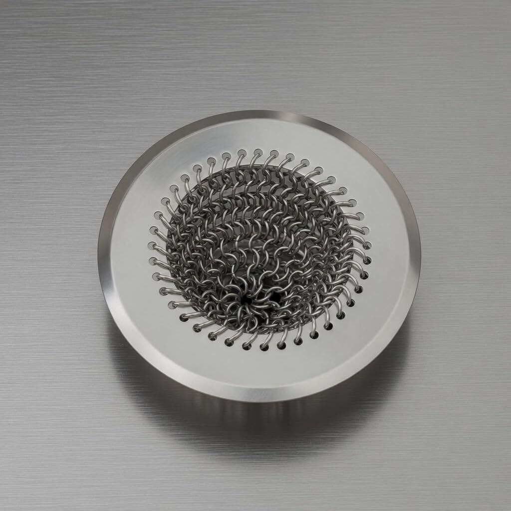 2 Pack 4.5 Inch Stainless Steel Sink Strainer Basket - 304 Stainless Steel Kitchen Sink Drain Filter, Universal Sink Mesh Basket, Hair Catcher, Food Waste Strainer, for Most Sinks